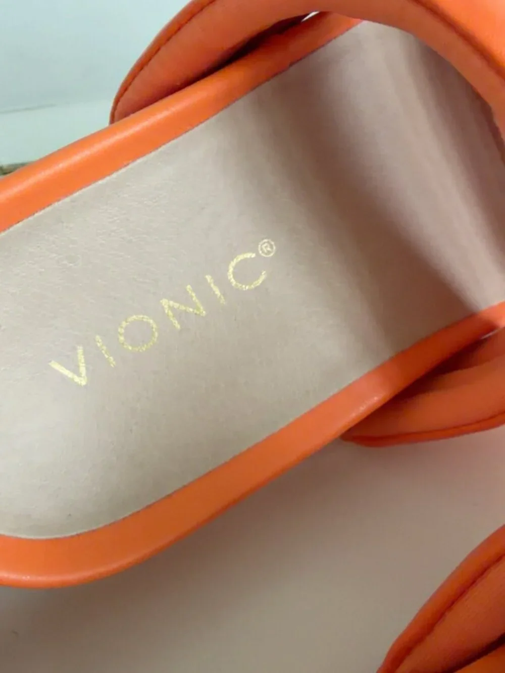 Vionic Mayla Orange Padded Slide Sandals Women’s 5 EU 35